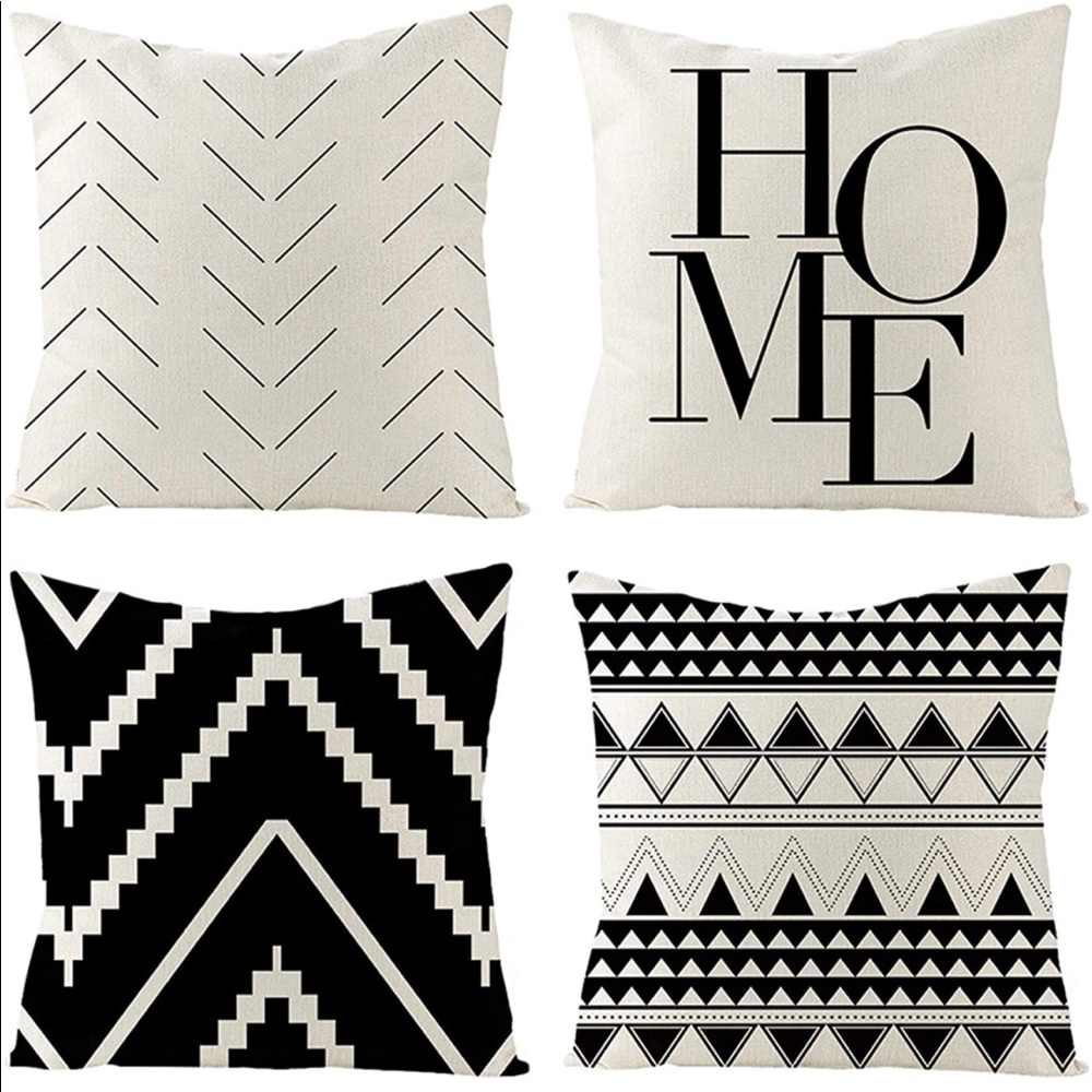 4 Piece Decorative 18x18 Pillow Cover Set